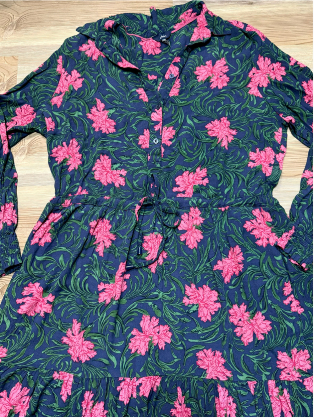 Joules Harper tiered shirt dress Size 14 - Picture 3 of 9
